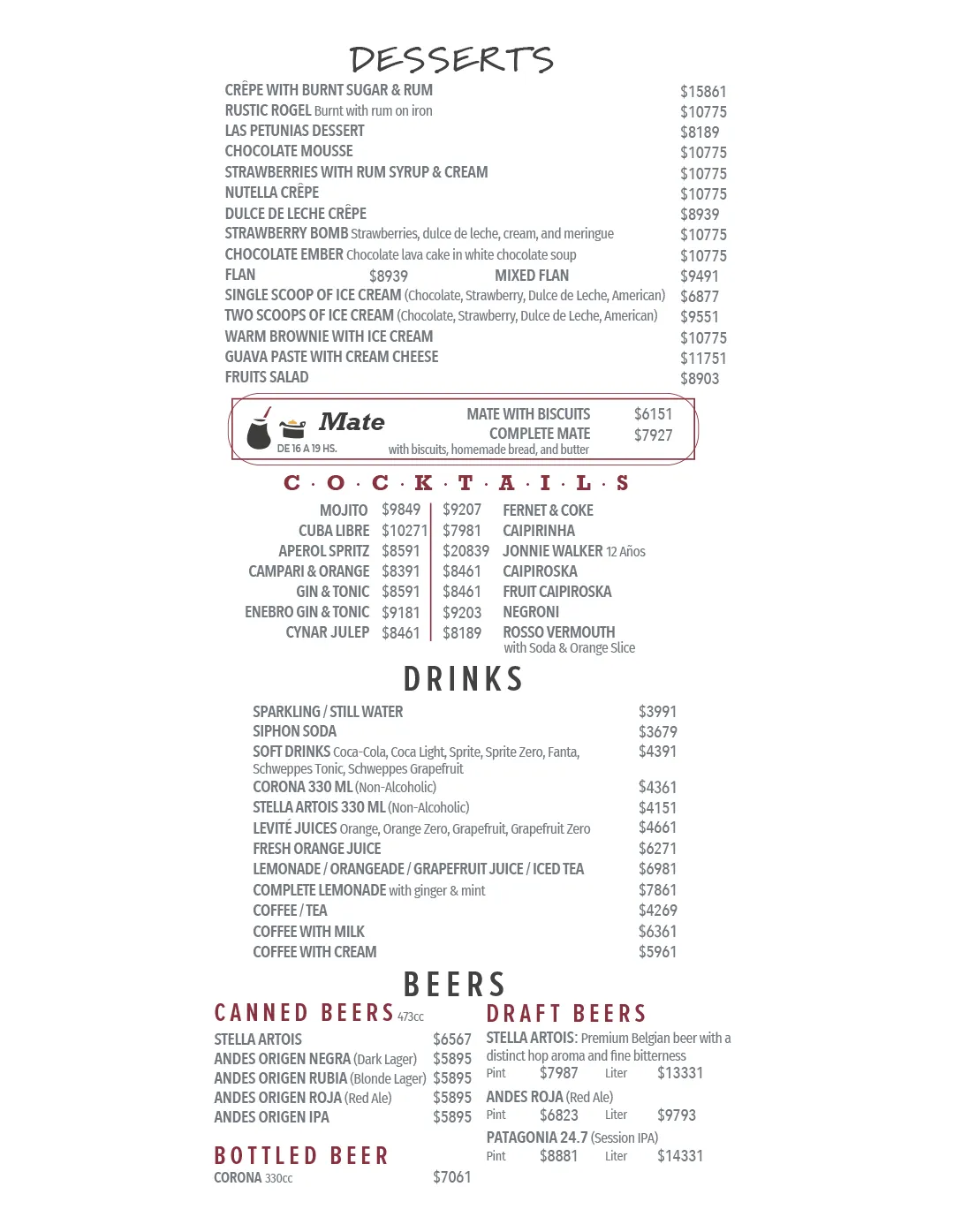 Menu — Page 5